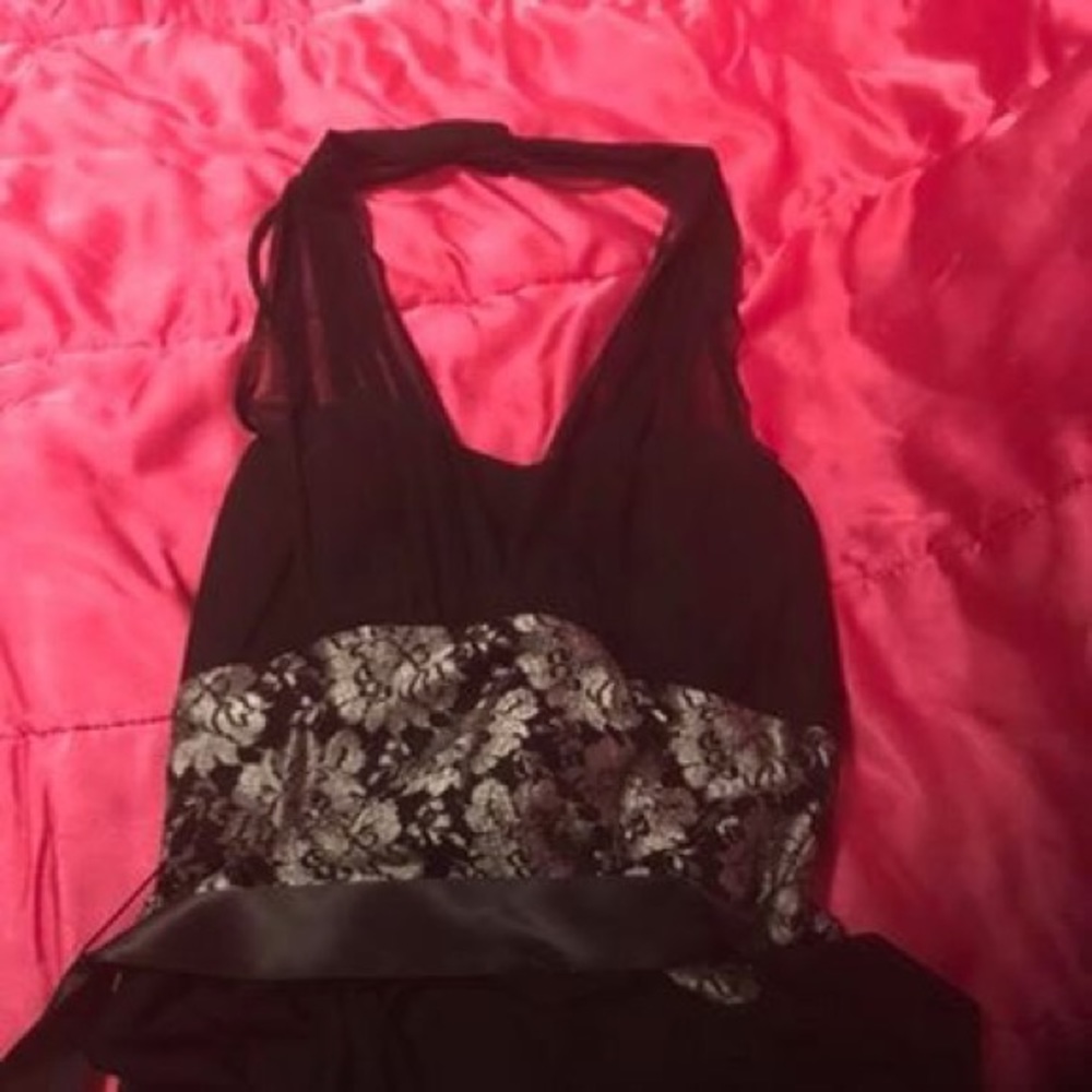 Black chiffon formal dress